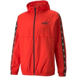 Kurtka męska Puma ESS+TAPE Windbreaker. Czerwone kurtki Puma, l, bez wzorów, bez kaptura. Za 187.00 zł.