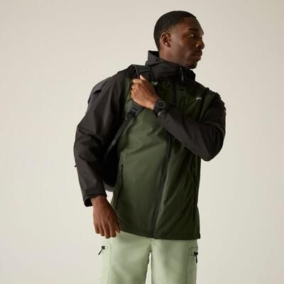 Męska wodoodporna kurtka turystyczna Calderdale z kapturem. Zielone kurtki Regatta, m, bez wzorów, z materiału, z kapturem. Za 449.99 zł.