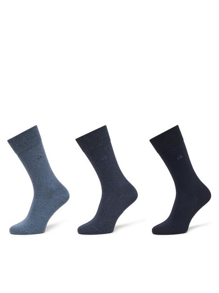 Calvin Klein Skarpety długie 701234208 Granatowy. Niebieskie skarpety CALVIN KLEIN, bez wzorów, z bawełny. Za 59.99 zł.