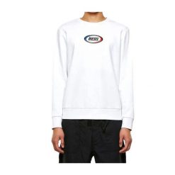 Bluza sportowa męska Diesel Girk-N85. Białe bluzy bez kaptura Diesel, m, bez wzorów, z bawełny, bez kaptura. W wyprzedaży za 243.00 zł.