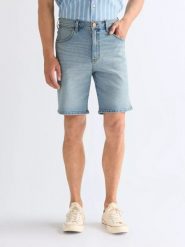 MESKIE SZORTY WRANGLER FRONTIER SHORT SPRING 112378463. Szorty Wrangler, bez wzorów, z jeansu. Za 159.99 zł.
