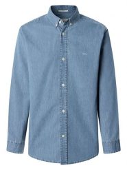 Pepe Jeans Koszula dżinsowa - Slim Fit - w kolorze błękitnym rozmiar: XXL. Niebieskie koszule Pepe Jeans, xxl, bez wzorów, z bawełny, bez kołnierzyka, bez ramiączek. Za 125.85 zł.