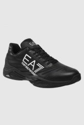 EA7 Czarne sneakersy męskie z białym logo. Czarne buty sportowe casual EA7 Emporio Armani, bez wzorów, bez zapięcia. W wyprzedaży za 699.99 zł.