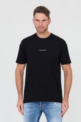 C.P. COMPANY Czarny t-shirts Short Sleeve. Czarne t-shirty C.P. Company, l, bez wzorów, z bawełny, bez kołnierzyka, bez ramiączek. W wyprzedaży za 349.99 zł.