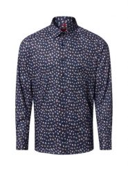 Finshley & Harding Męska koszula biznesowa Mężczyźni Slim Fit Bawełna niebieski wzorzysty, 37. Niebieskie koszule Finshley & Harding, m, bez wzorów, z bawełny, bez kołnierzyka, bez ramiączek. Za 199.95 zł.