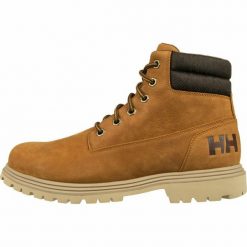 Buty do chodzenia męskie Helly Hansen Fremont. Brązowe buty turystyczne Helly Hansen, na zimę, bez wzorów, z materiału, za kostkę, bez zapięcia, trekkingowe. Za 693.50 zł.