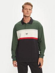 Quiksilver Polo Mercury Rugby AQYKT03125 Zielony Loose Fit. Zielone koszulki polo Quiksilver, l, bez wzorów, z bawełny, bez kołnierzyka, bez ramiączek. Za 99.99 zł.