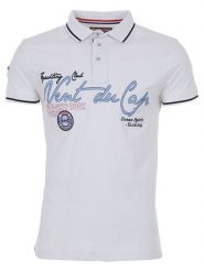 Peak Mountain Koszulka polo w kolorze białym rozmiar: XXL. Białe koszulki polo Peak Mountain, xxl, z aplikacjami, z bawełny, bez kołnierzyka, bez ramiączek. Za 83.22 zł.