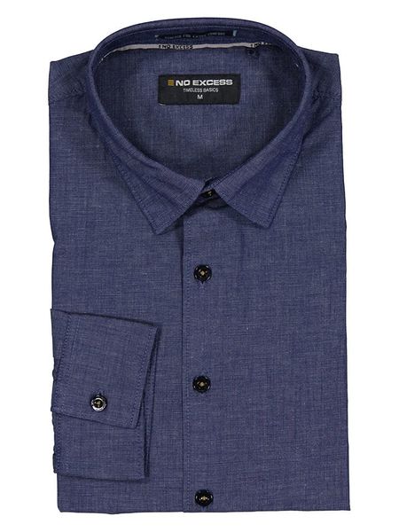 No Excess Koszula - Regular fit - w kolorze granatowym rozmiar: M. Niebieskie koszule No Excess, m, bez wzorów, bez kołnierzyka, bez ramiączek. Za 167.95 zł.
