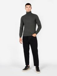 Antony Morato Sweter "Turtleneck" | MMSW01188YA200066 | Mężczyzna | Zielony. Zielone golfy Antony Morato, m, bez wzorów, z bawełny, bez kołnierzyka, bez ramiączek. W wyprzedaży za 199.00 zł.