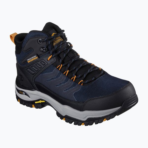 Buty trekkingowe męskie SKECHERS Arch Fit Dawson Raveno. Czarne buty trekkingowe Skechers, bez wzorów, bez zapięcia. Za 484.99 zł.