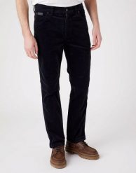 WRANGLER TEXAS SLIM MĘSKIE SPODNIE SZTRUKSOWE DARK NAVY W12SECXAE 112320130. Niebieskie eleganckie spodnie Wrangler, na co dzień, l, z bawełny, casualowe. Za 199.99 zł.