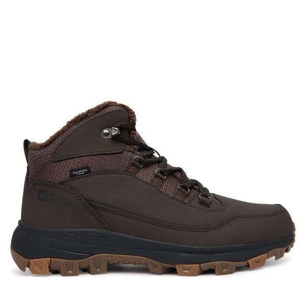 Trekkingi Jack Wolfskin. Brązowe botki sznurowane Jack Wolfskin, bez wzorów, bez obcasa, bez zapięcia. Za 489.99 zł.