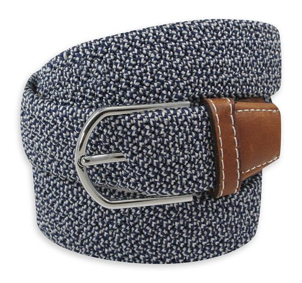 Pasek Elastyczny, Biało-Granatowy, Pleciony, do Spodni, Casualowy, Parciany -ALTIES. Białe paski Alties, bez wzorów, z elastanu. Za 59.00 zł.