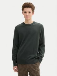 Tom Tailor Denim Sweter 1042509 Zielony Regular Fit. Zielone swetry rozpinane TOM TAILOR DENIM, m, bez wzorów, z bawełny, bez kołnierzyka, bez ramiączek. Za 89.99 zł.