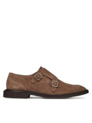 HUGO Półbuty 50541747 Brązowy. Brązowe eleganckie półbuty Hugo, bez wzorów, ze skóry, bez obcasa, bez zapięcia. Za 460.99 zł.