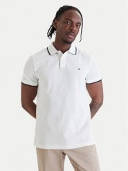 Tommy Hilfiger Polo Pique MW0MW42748 Biały Regular Fit. Białe koszulki polo Tommy Hilfiger, l, bez wzorów, z bawełny, bez kołnierzyka, bez ramiączek. Za 369.99 zł.
