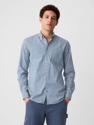 GAP Koszula - Slim Fit - w kolorze niebiesko-białym rozmiar: XL. Niebieskie koszule GAP, xl, bez wzorów, bez kołnierzyka, bez ramiączek. Za 95.46 zł.