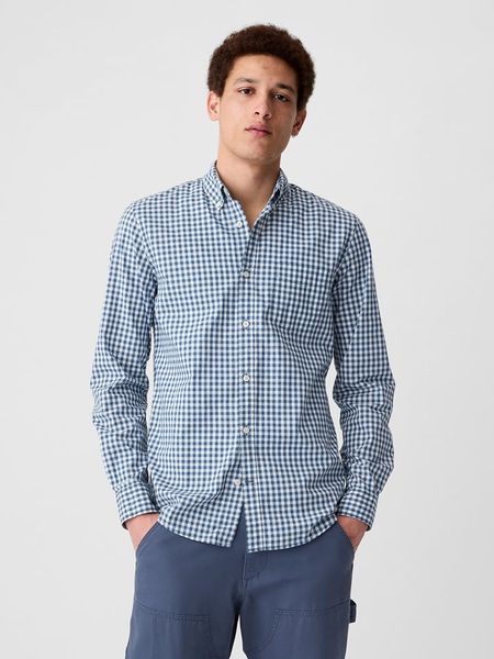 GAP Koszula - Slim fit - w kolorze niebiesko-białym rozmiar: XL. Niebieskie koszule GAP, xl, bez wzorów, bez kołnierzyka, bez ramiączek. Za 110.81 zł.