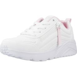 Buty SKECHERS UNO LITE - EASY ZIP Biały. Białe buty trekkingowe Skechers, bez wzorów, z materiału, bez zapięcia. Za 249.00 zł.