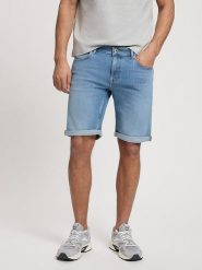 Cross Jeans Szorty dżinsowe w kolorze błękitnym rozmiar: 36W. Niebieskie szorty Cross Jeans, z aplikacjami, z jeansu, klasyczne. Za 83.42 zł.