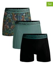 Muchachomalo Bokserki (3 pary) w kolorze czarno-zielonym rozmiar: XL. Czarne bokserki MUCHACHOMALO, xl, bez wzorów. Za 94.45 zł.