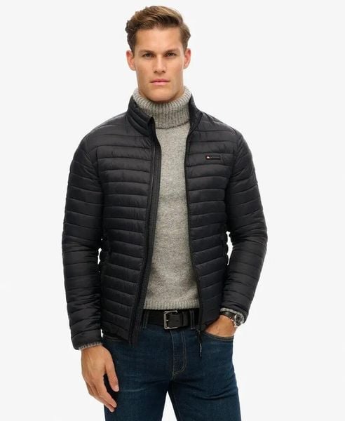 Superdry Non Hooded Fuji Lite Kurtka męska Jet Black. Czarne kurtki Superdry, m, bez wzorów, z materiału, bez kaptura. Za 385.30 zł.