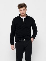 ONLY & SONS Bluza w kolorze czarnym rozmiar: L. Czarne bluzy Only & Sons, l, bez wzorów, z bawełny, bez kaptura. Za 109.95 zł.
