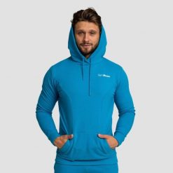 Bluza męska fitness z kapturem akwamarynowa Limitless. Niebieskie bluzy z kapturem GYMBEAM, m, bez wzorów, z bawełny, z kapturem. Za 112.90 zł.
