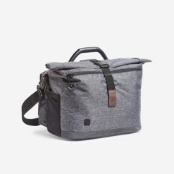 Torba na ramię do roweru składanego Elops 25 l mocowana na zatrzask 1s. Szare torby na laptopa B'TWIN. Za 419.99 zł.
