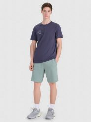 4F Spodenki dresowe męskie - khaki M. Brązowe krótkie spodenki sportowe 4F, l, bez wzorów, z bawełny. Za 149.99 zł.