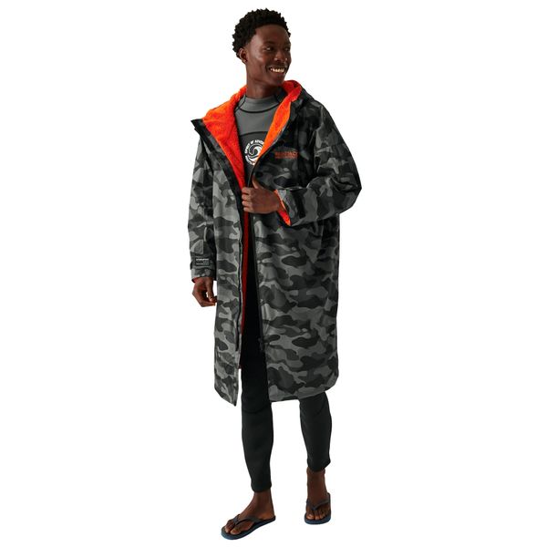 Szlafrok Unisex Camo Dla Dorosłych. Czarne szlafroki Regatta, m, bez wzorów, z materiału, bez ramiączek, długie, z kapturem. Za 379.99 zł.