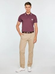 Koszulka męska polo bordowa seller 604. Czerwone koszulki polo sportowe BIG STAR, na jesień, l, bez wzorów, z bawełny, bez kołnierzyka, bez ramiączek. Za 139.99 zł.