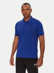 EA7 Emporio Armani Polo 8NPF14 PJVQZ UA031 Niebieski Regular Fit. Niebieskie koszulki polo EA7 Emporio Armani, l, bez wzorów, z bawełny, bez kołnierzyka, bez ramiączek. Za 249.99 zł.