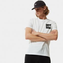 Koszulka sportowa męska The North Face S-s Fine Tee. Białe t-shirty sportowe The North Face, bez wzorów, bez ramiączek, trekkingowe. Za 181.00 zł.