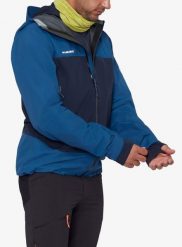 Kurtka z membraną Mammut Crag HS Hooded Jacket. Niebieskie kurtki Mammut, l, bez wzorów, z materiału, bez kaptura. Za 1,176.99 zł.