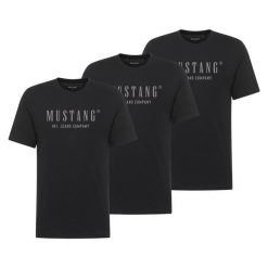 3-Pak T-Shirt Mustang Style Alex Black 1017990 4142. Czarne t-shirty Mustang, uniwersalny, bez wzorów, bez kołnierzyka, bez ramiączek. W wyprzedaży za 119.99 zł.