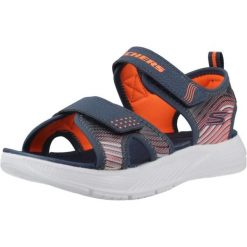 Sandały SKECHERS MICROSPEC-SPLASH Niebieski. Czarne sandały Skechers, z materiału, bez zapięcia. Za 179.00 zł.