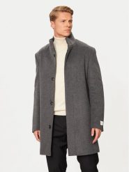 Calvin Klein Płaszcz wełniany K10K113665 Szary Slim Fit. Szare płaszcze CALVIN KLEIN, na zimę, m, bez wzorów, z syntetyku, bez kaptura. Za 1,699.00 zł.