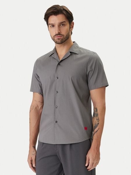 HUGO Koszula Ellino 50560584 Szary Relaxed Fit. Szare koszule Hugo, m, bez wzorów, z bawełny, bez kołnierzyka, bez ramiączek. Za 239.99 zł.