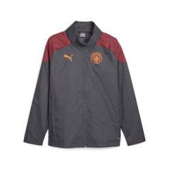 Kurtka wodoodporna Manchester City 2023/24. Czerwone kurtki Puma, m, bez wzorów, z materiału, bez kaptura. Za 277.25 zł.