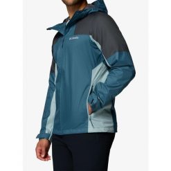 Kurtka przeciwdeszczowa męska Columbia Inner Limits III Jacket. Niebieskie kurtki przeciwdeszczowe Columbia, m, bez wzorów, bez kaptura. Za 483.99 zł.