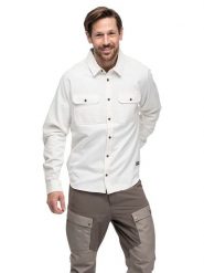 Bergans Koszula flanelowa "Nordmarka" - Relaxed fit - w kolorze białym rozmiar: S. Białe koszule Bergans, s, bez wzorów, z bawełny, bez kołnierzyka, bez ramiączek. Za 202.50 zł.