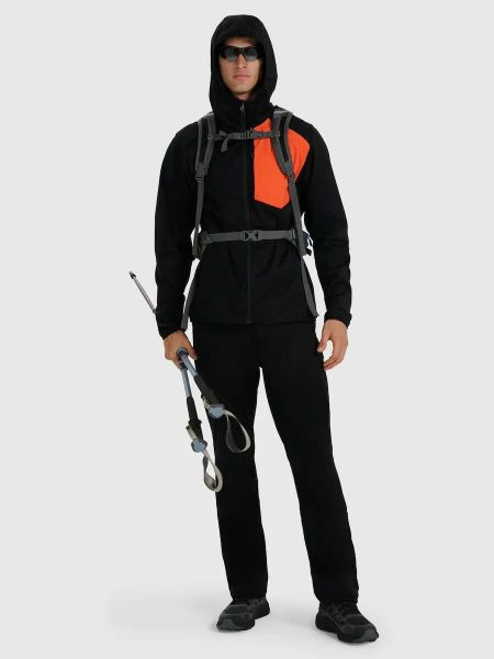 Kurtka softshell wiatroodporna męska 4F 4FRAW25TTJAM1053. Czarne kurtki 4F, m, bez wzorów, z materiału, bez kaptura. Za 275.99 zł.