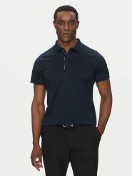 KARL LAGERFELD Polo 745007 552200 Granatowy Regular Fit. Niebieskie koszulki polo KARL LAGERFELD, m, bez wzorów, z bawełny, bez kołnierzyka, bez ramiączek. Za 489.99 zł.