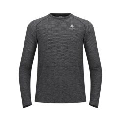 Koszulka z długim rękawem do biegania męska Odlo ESSENTIAL SEAMLESS. Szare bluzki z długim rękawem ODLO, m, bez wzorów, bez kołnierzyka, bez ramiączek. Za 269.99 zł.