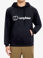 Bluza z kapturem męska Berghaus Logo Hoody Light. Czarne bluzy z kapturem Berghaus, l, bez wzorów, z bawełny, z kapturem. Za 335.49 zł.