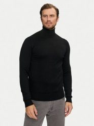 Richmond X Golf Cusma UMA24016LU Czarny Slim Fit. Czarne golfy RICHMOND X, m, bez wzorów, z wiskozy, bez kołnierzyka, bez ramiączek. Za 329.99 zł.