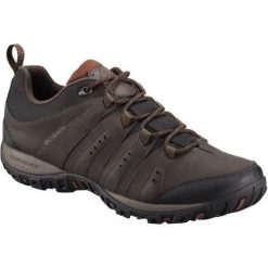 Buty trekkingowe męskie Columbia Woodburn Ii. Brązowe buty trekkingowe Columbia, bez wzorów, z materiału, bez zapięcia, trekkingowe. Za 519.99 zł.
