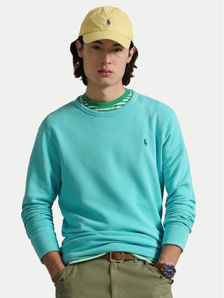 Polo Ralph Lauren Bluza 710A12485007 Turkusowy Regular Fit. Niebieskie bluzy Polo Ralph Lauren, m, bez wzorów, z bawełny, bez kaptura. Za 516.99 zł.